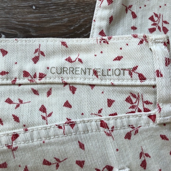 NWT Current Elliott Stiletto Sweet Cream Ditsy jeans Size 29 - Picture 9 of 9